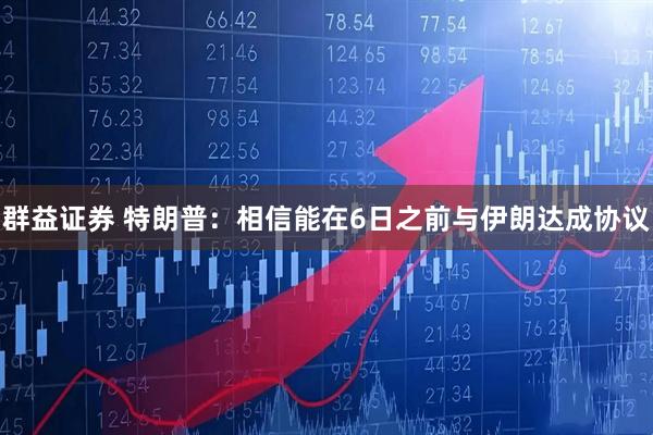群益证券 特朗普：相信能在6日之前与伊朗达成协议